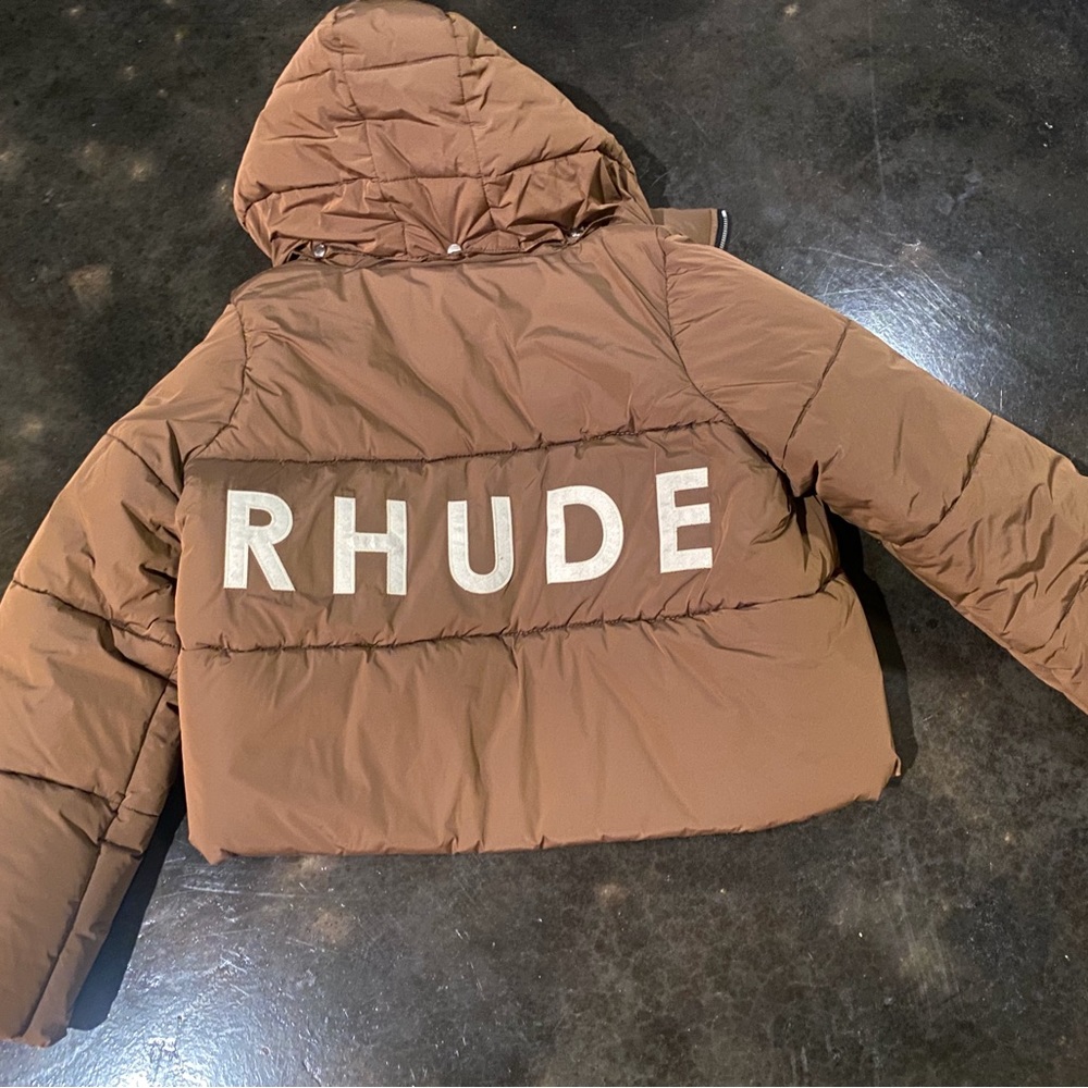 Rhude Brown Puffer Jacket Men Women